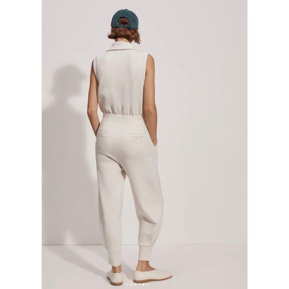 Varley Double Soft Madelyn Stretch-Jersey Jumpsuit Ivory-Marl Size‎ Small - Picture 5 of 16